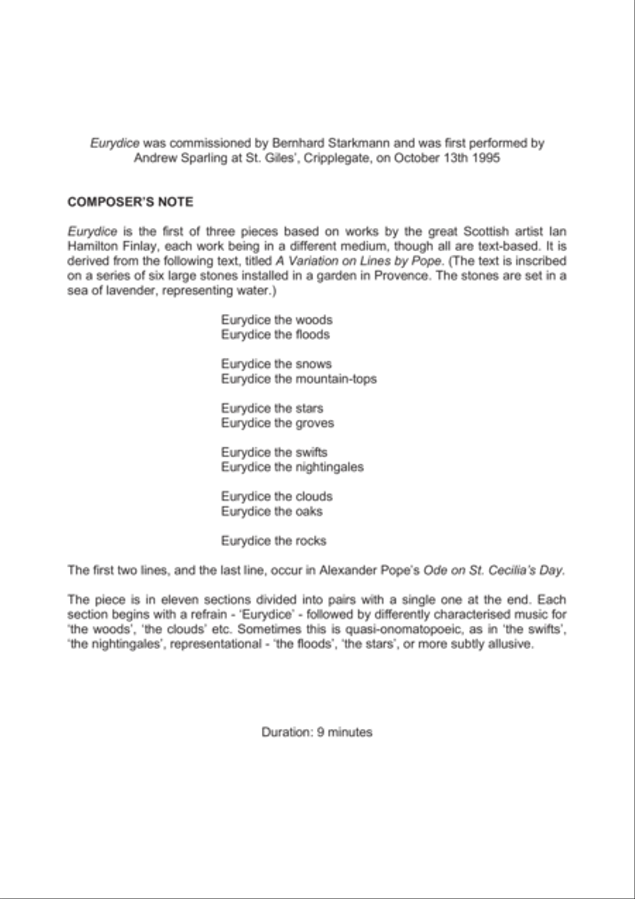 Eurydice Clarinet Solo scores gallery preview page 2