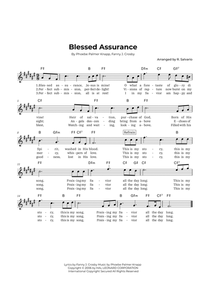 Blessed Assurance (Key of F-Sharp Major) image number null