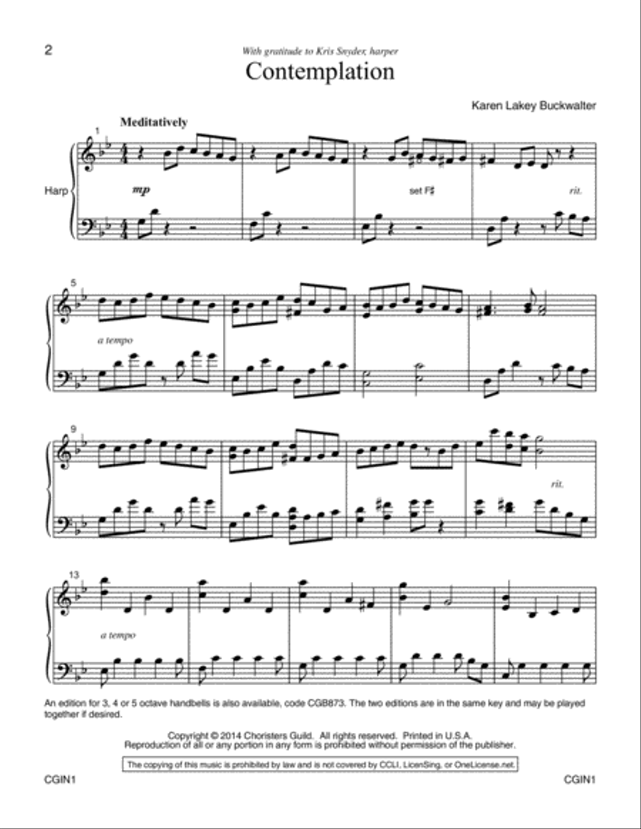 Contemplation (harp) Harp scores gallery preview page 2