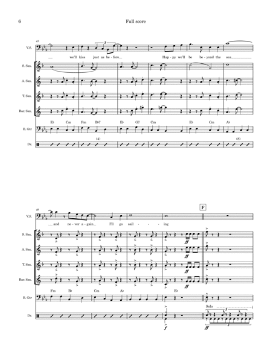 Beyond The Sea Beyond The Sea Saxophone Quartet scores gallery preview page 6