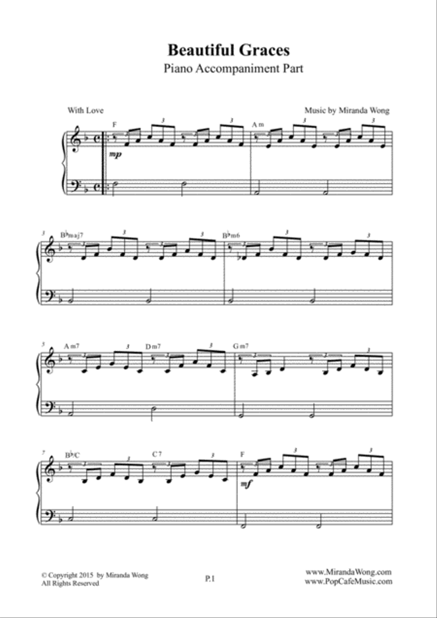 Beautiful Graces - Wedding Music for Violin, Piano and Cello Piano Trio scores gallery preview page 2