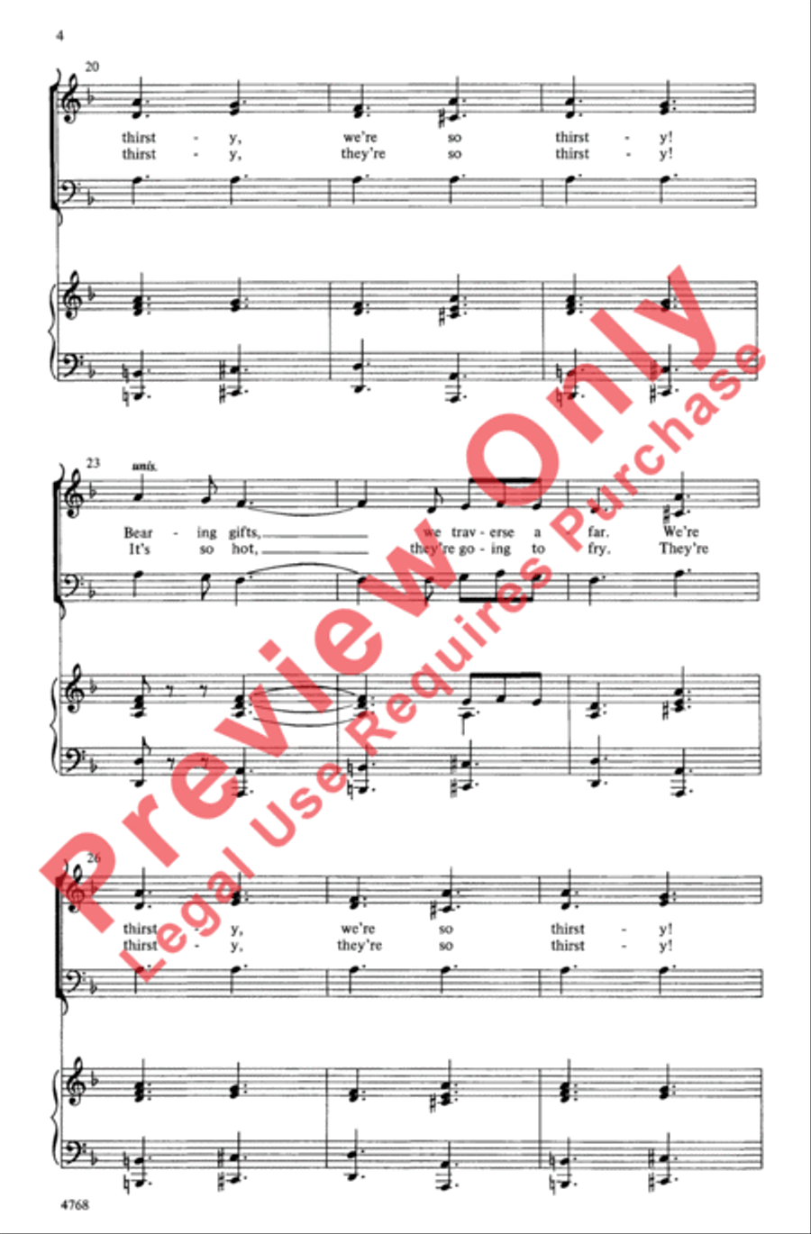 No Well, No Well! (Bring Some Water Jeannette, Isabella!) 3-Part scores gallery preview page 4