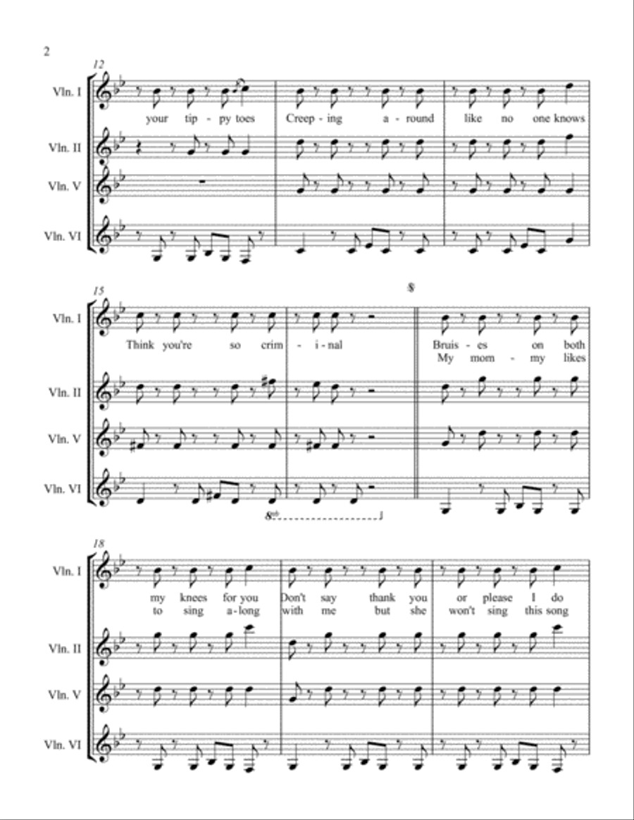 Bad Guy Bad Guy Violin Solo scores gallery preview page 2