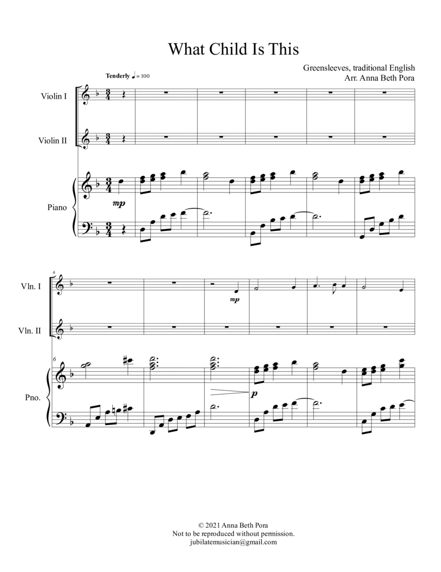 What Child Is This? String Duet scores gallery preview page 1