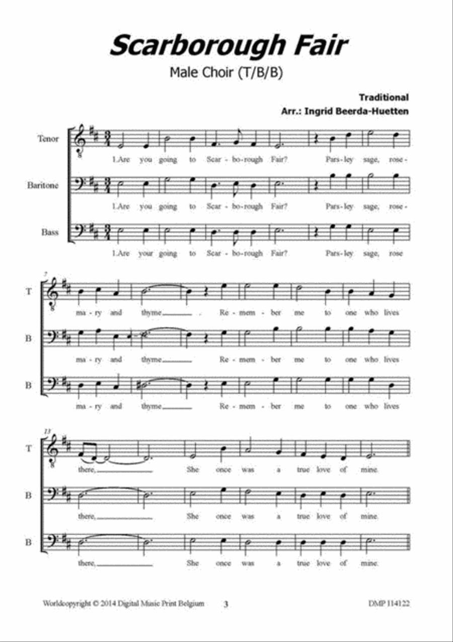 Scarborough Fair Scarborough Fair Unison Choir scores gallery preview page 2