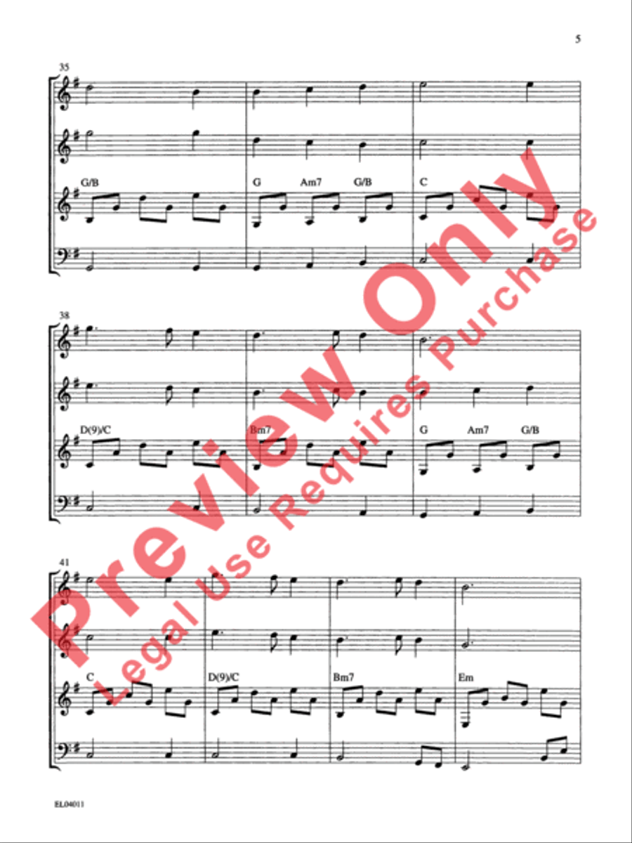 Belwin's 21st Century Guitar Ensemble -- Christmas Medley Guitar Ensemble scores gallery preview page 6
