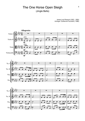 James Lord Pierpont - The One Horse Open Sleigh (Jingle Bells). Arrangement for String Quartet.
