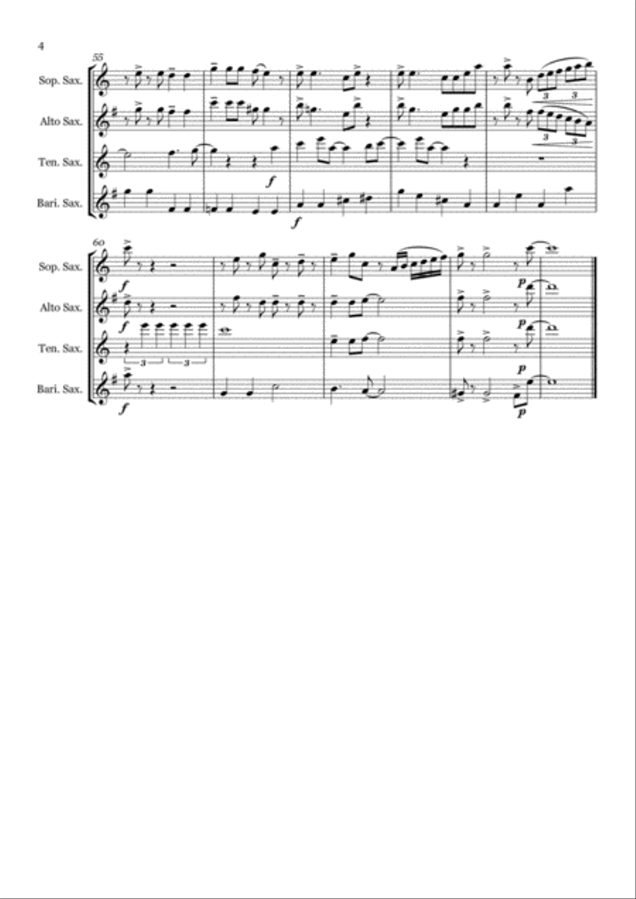 Come Fly With Me Saxophone Quartet scores gallery preview page 4