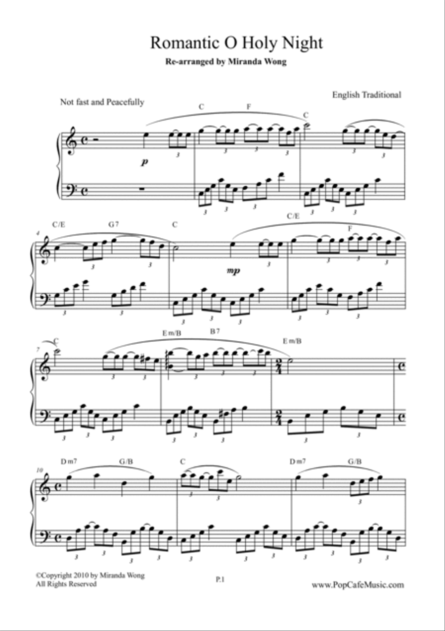 Romantic O Holy Night - Easy Piano