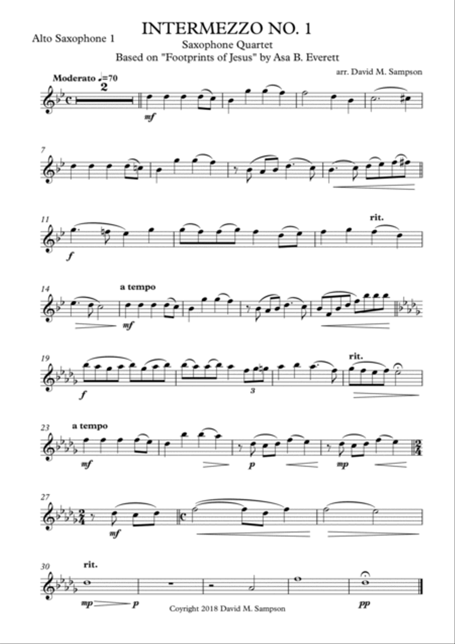 Intermezzo No. 1 Intermezzo No. 1 Saxophone Quartet scores gallery preview page 4