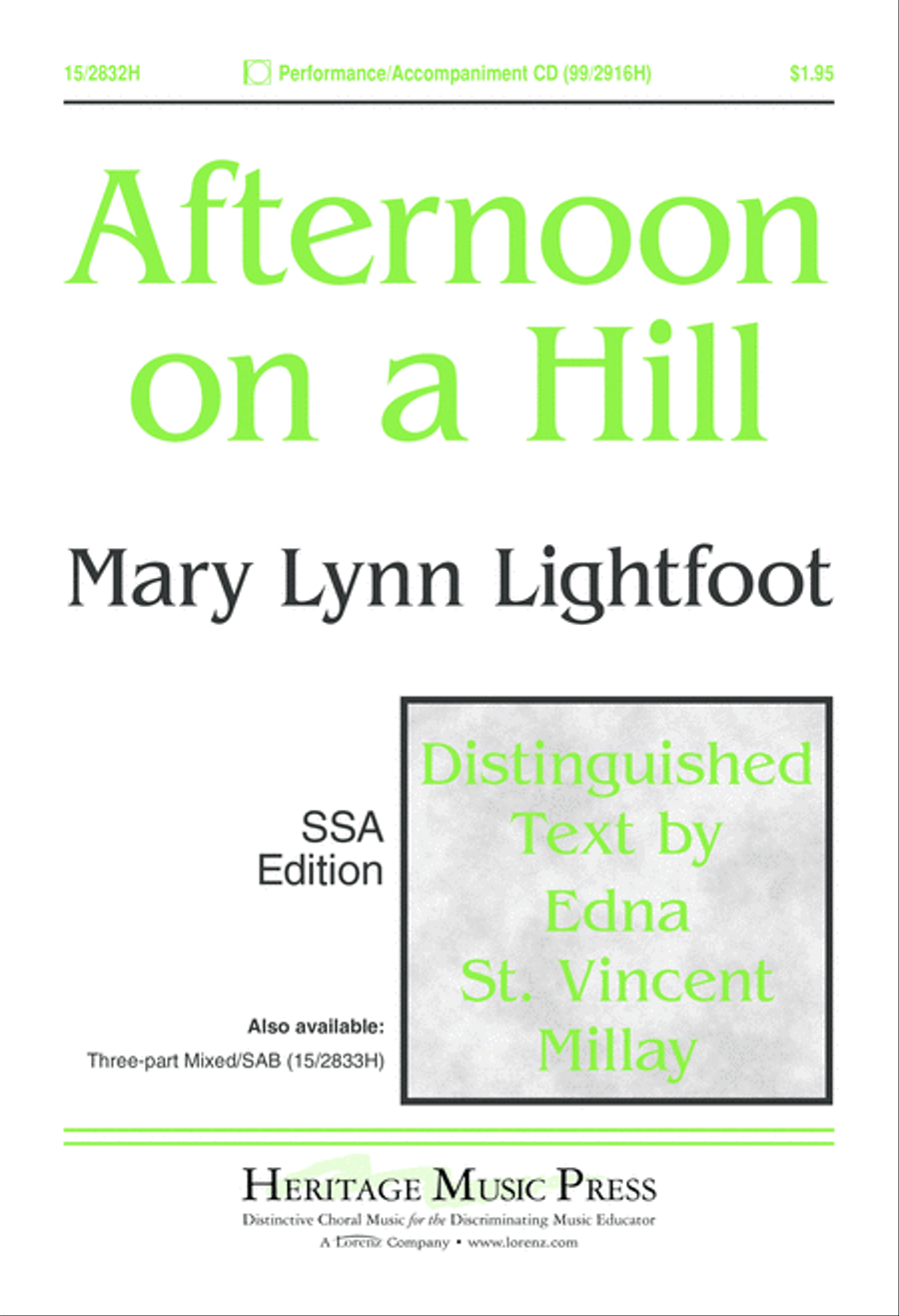 Afternoon on a Hill SSA scores gallery preview page 1