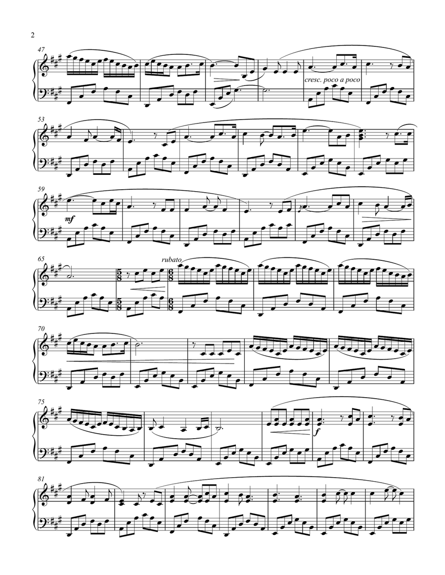Elijah Bossenbroek Amazing Grace Piano Solo scores gallery preview page 2