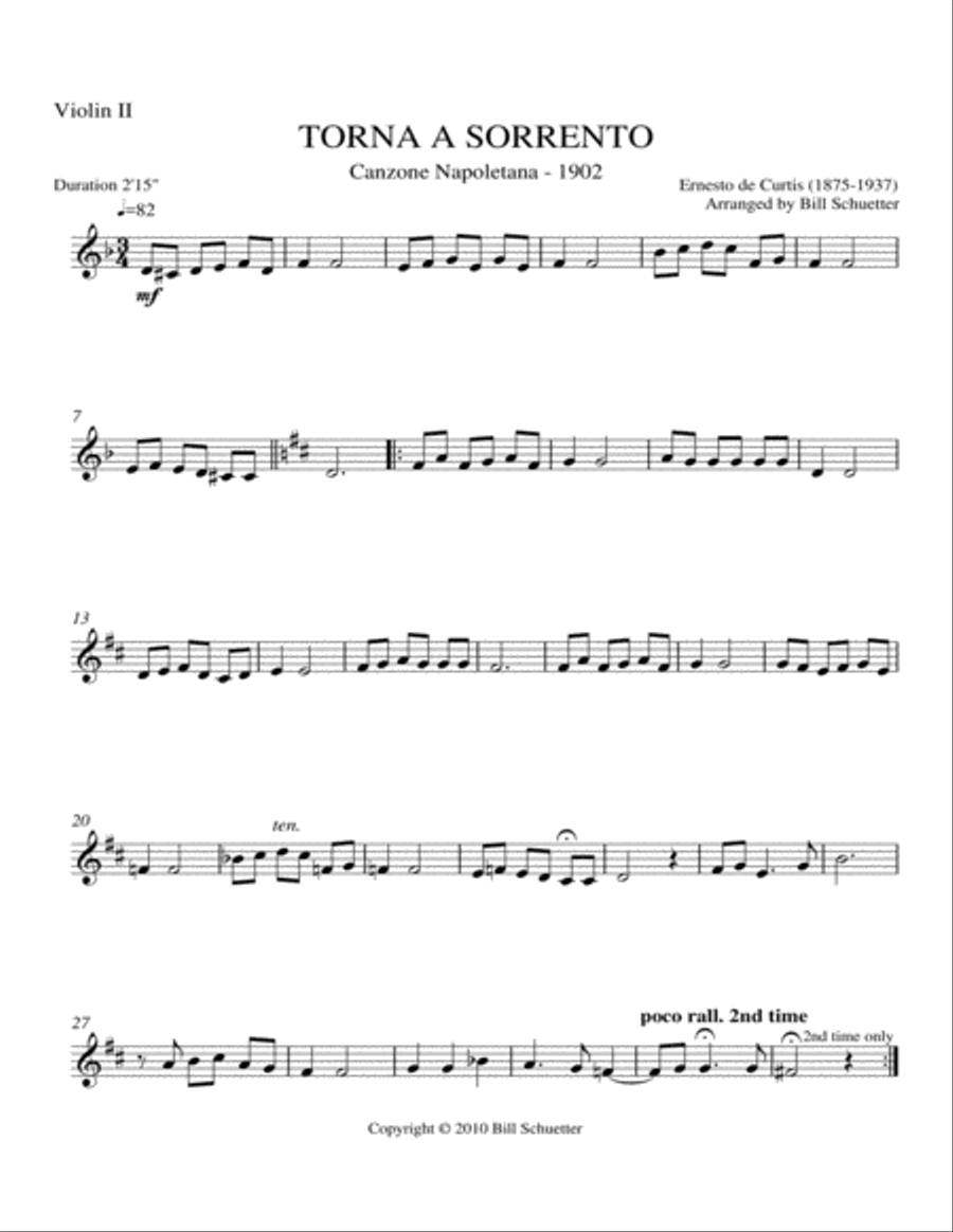 Torna a Sorrento Torna a Sorrento Orchestra scores gallery preview page 4