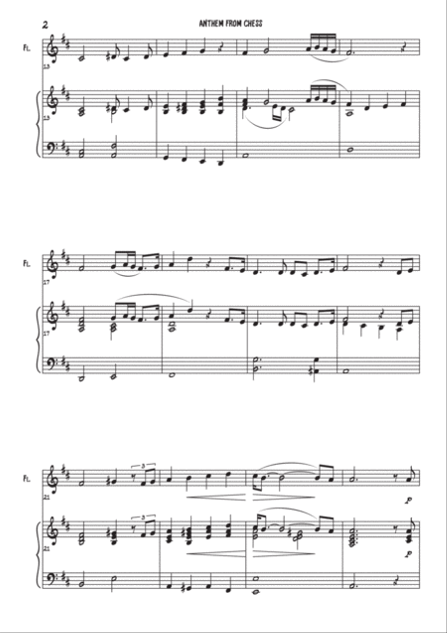 Anthem (from Chess) Flute Solo scores gallery preview page 2