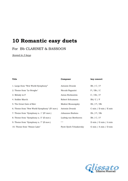 10 Romantic Easy duets for Bb Clarinet and Bassoon image number null