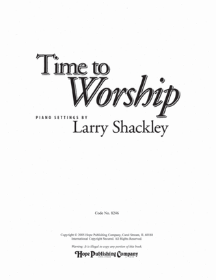 Book cover for Time to Worship