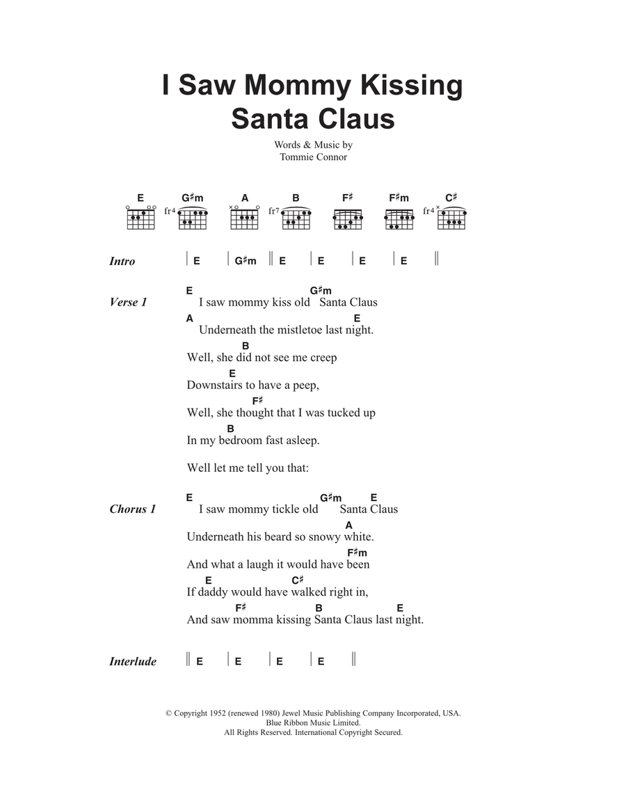 I Saw Mommy Kissing Santa Claus Guitar scores gallery preview page 1
