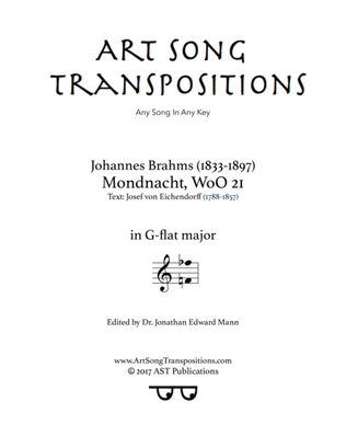 BRAHMS: Mondnacht, WoO 21 (transposed to G-flat major)