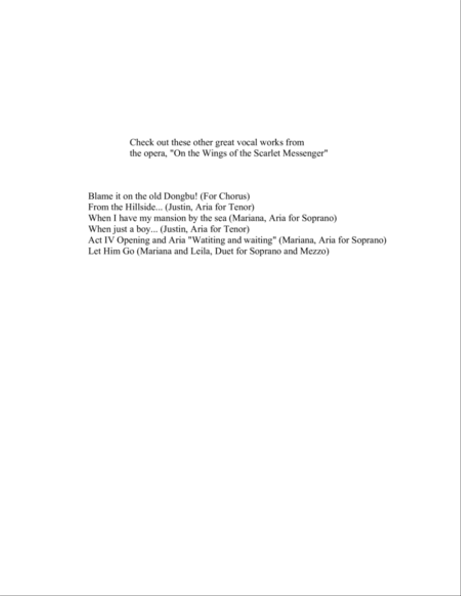 Operatic Scene and Love Duet for Soprano and Bass, Act I Finale from 