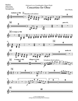 Concertino for Oboe: Mallets (Marimba, Xylophone)