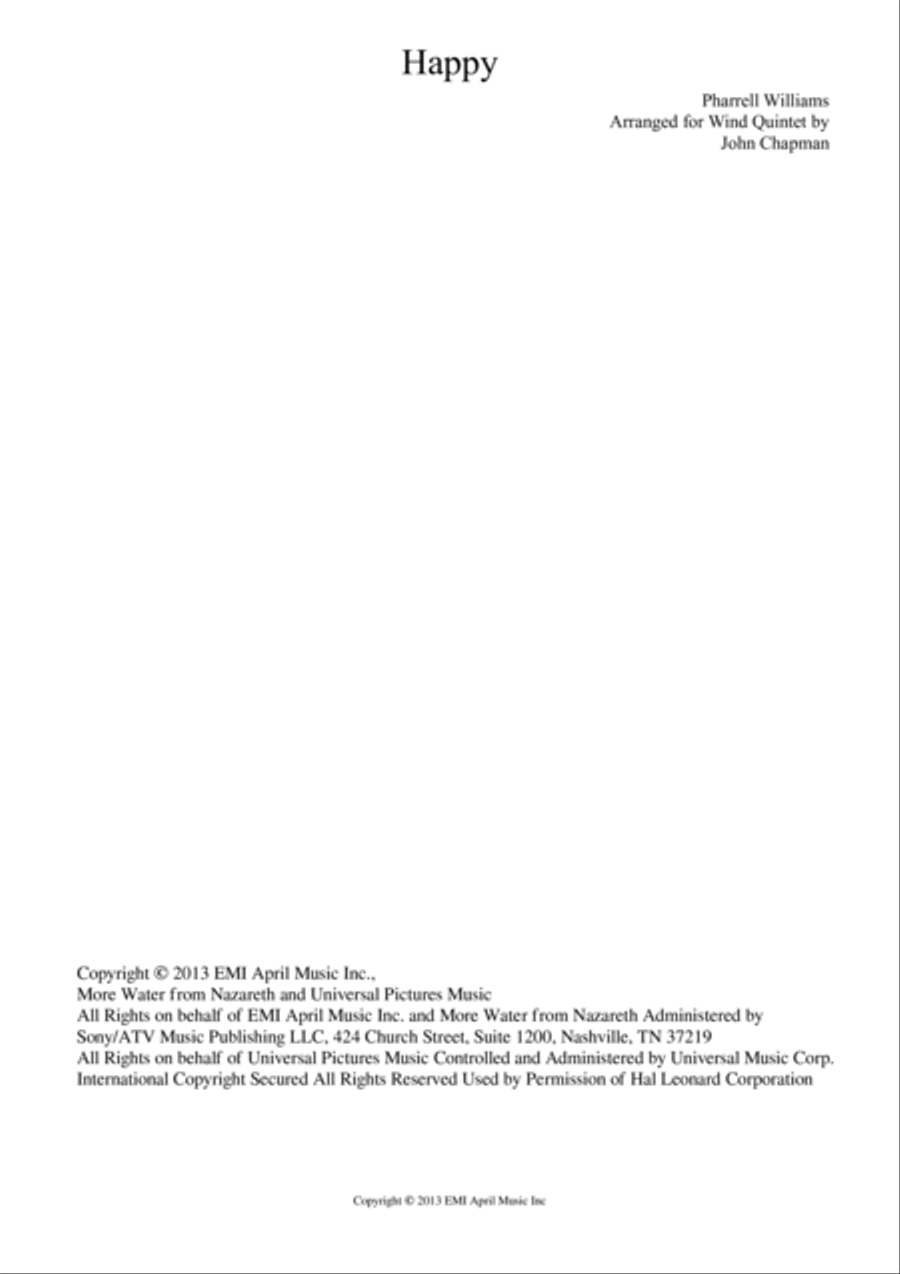Happy Woodwind Quintet scores gallery preview page 1