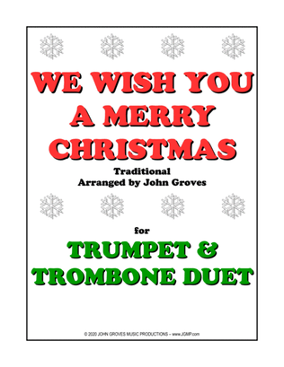 Book cover for We Wish You A Merry Christmas - Trumpet & Trombone Duet