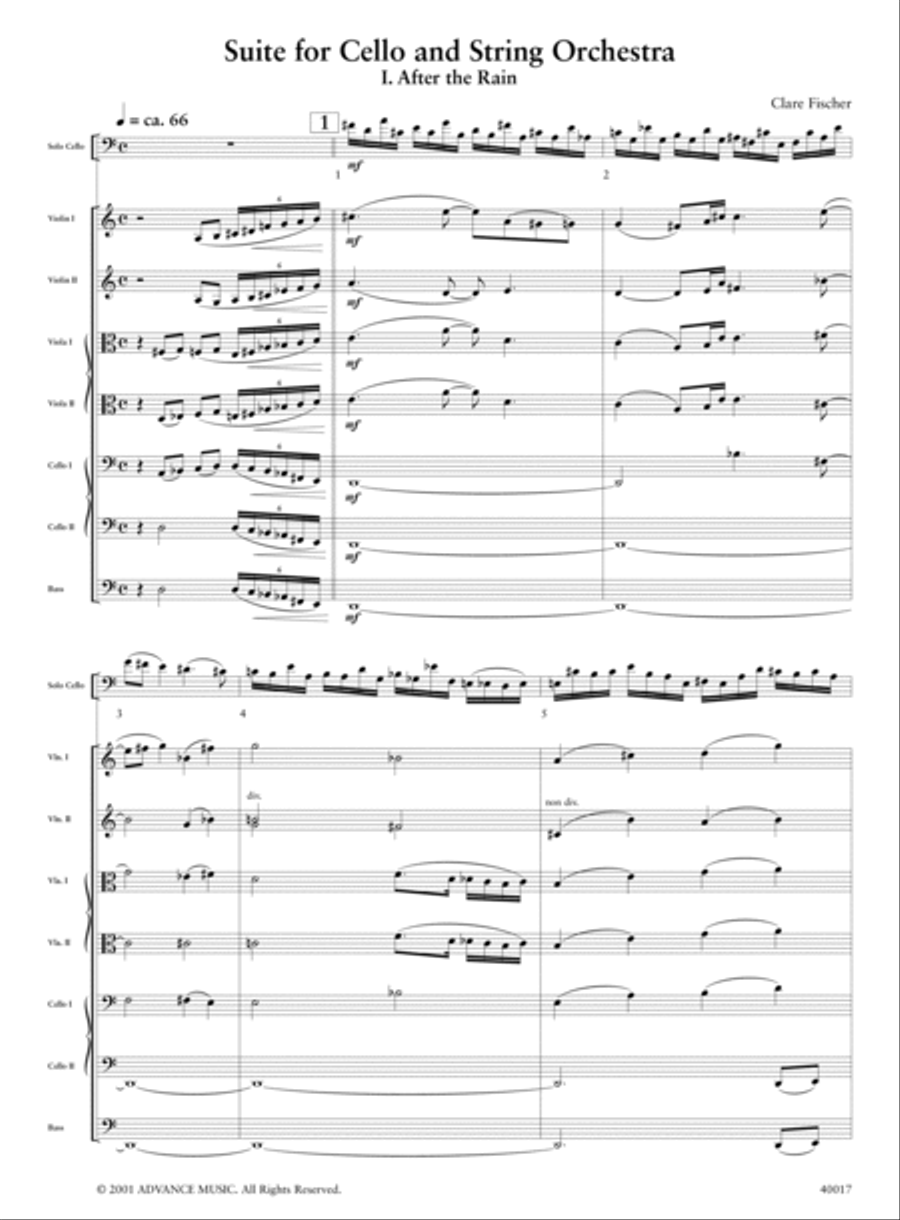 Suite for Cello and String Orchestra String Orchestra scores gallery preview page 2