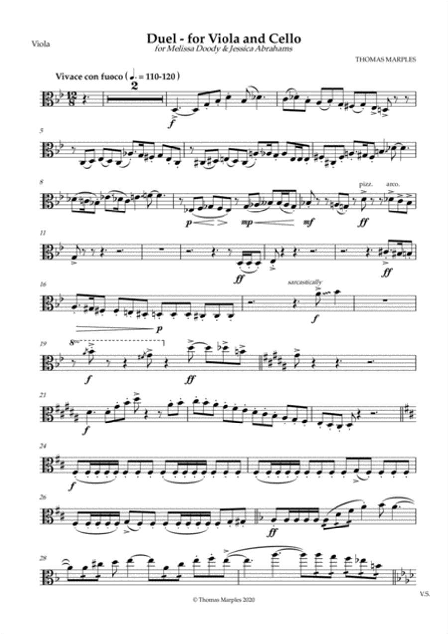 Duel: for Viola and Cello - Viola Viola Solo scores gallery preview page 1
