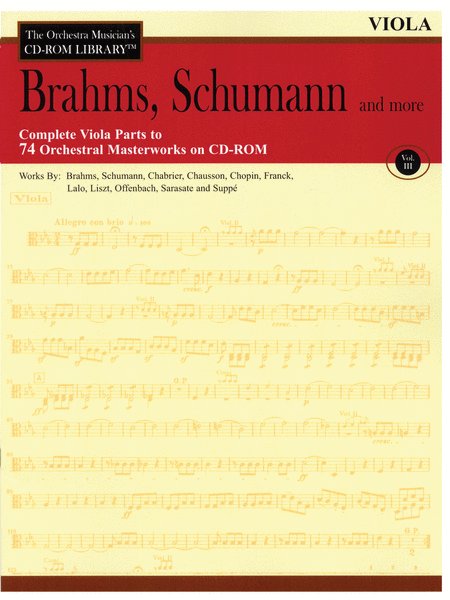 Brahms, Schumann and More - Volume III (Viola)
