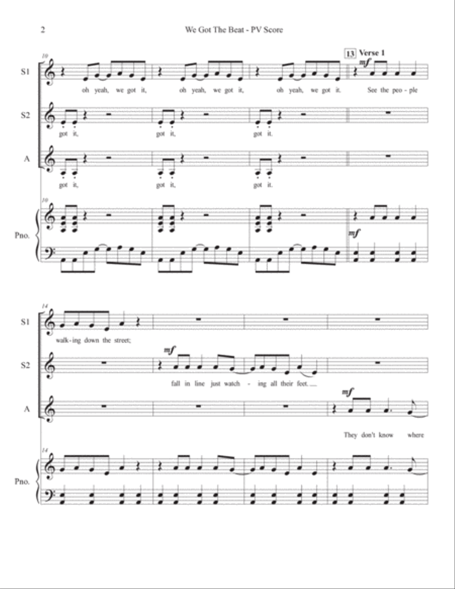 We Got The Beat SSA scores gallery preview page 2