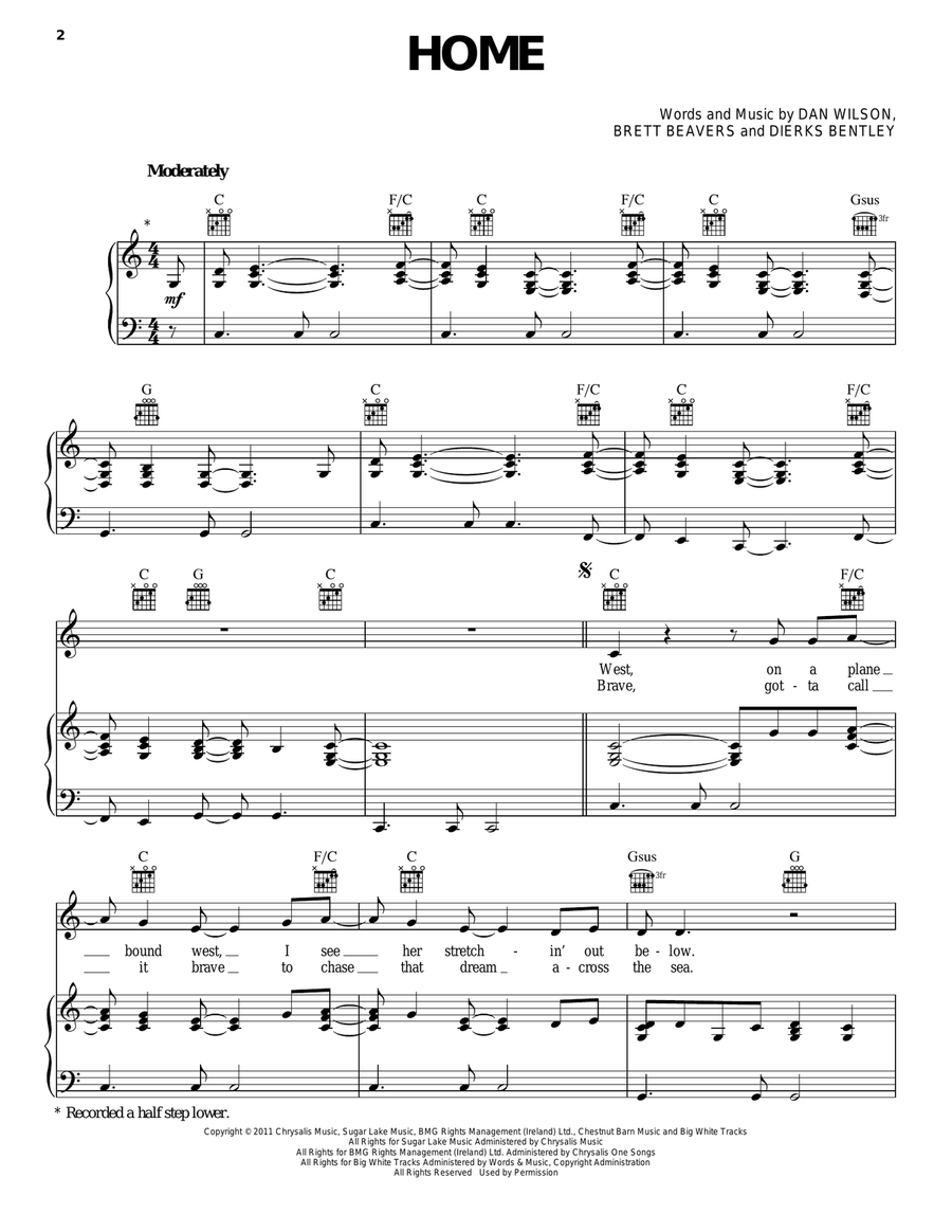 Home Piano, Vocal, Guitar scores gallery preview page 1