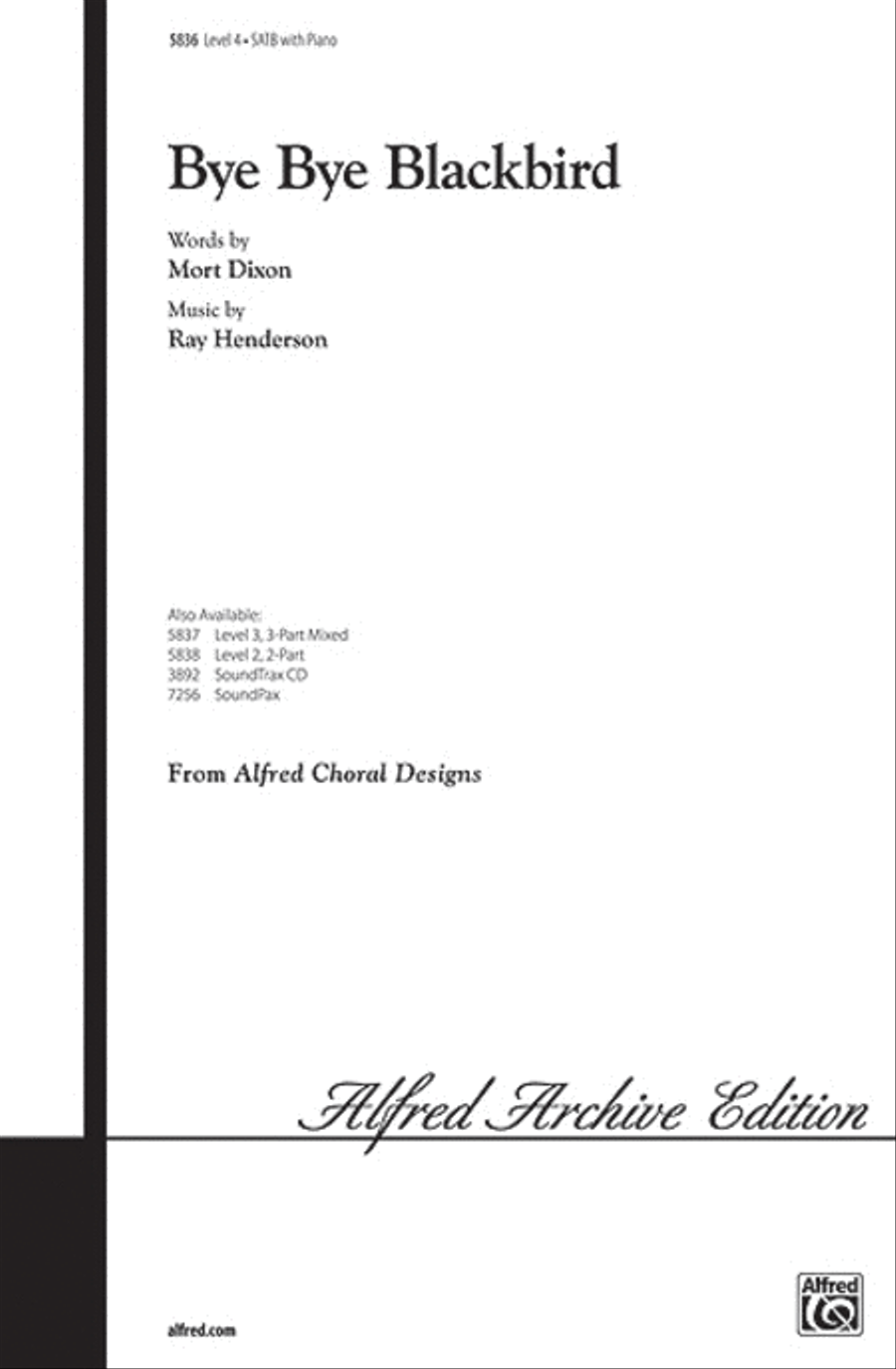 Bye Bye Blackbird Bye Bye Blackbird 4-Part scores gallery preview page 1