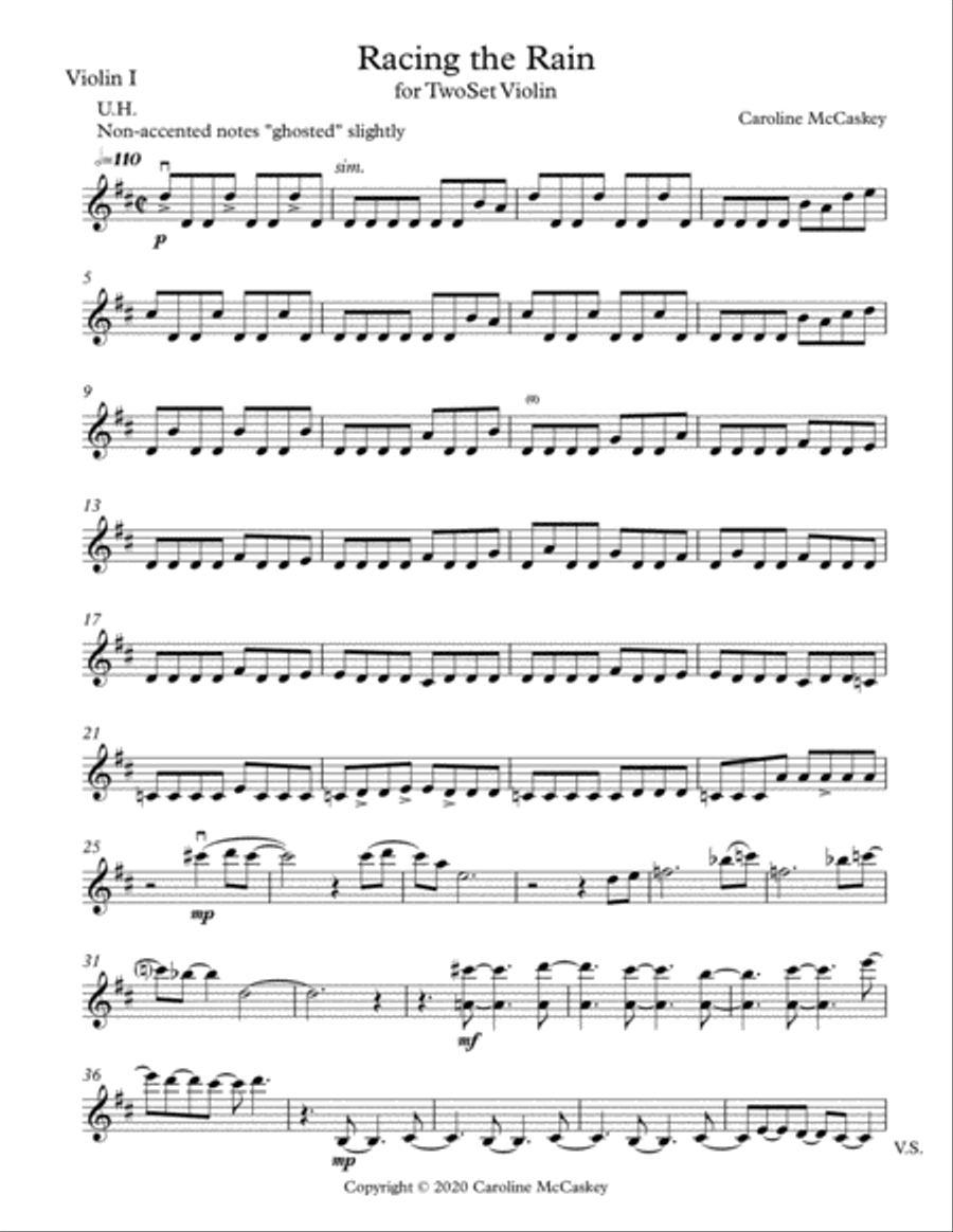 Racing the Rain (Duet for Two Violins) String Duet scores gallery preview page 6