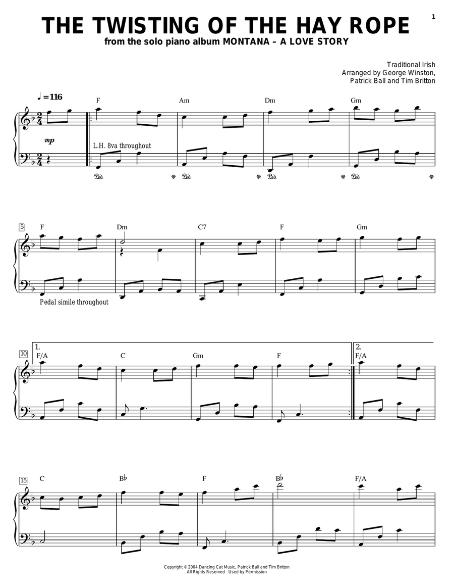 The Twisting Of The Hay Rope Piano Solo scores gallery preview page 1