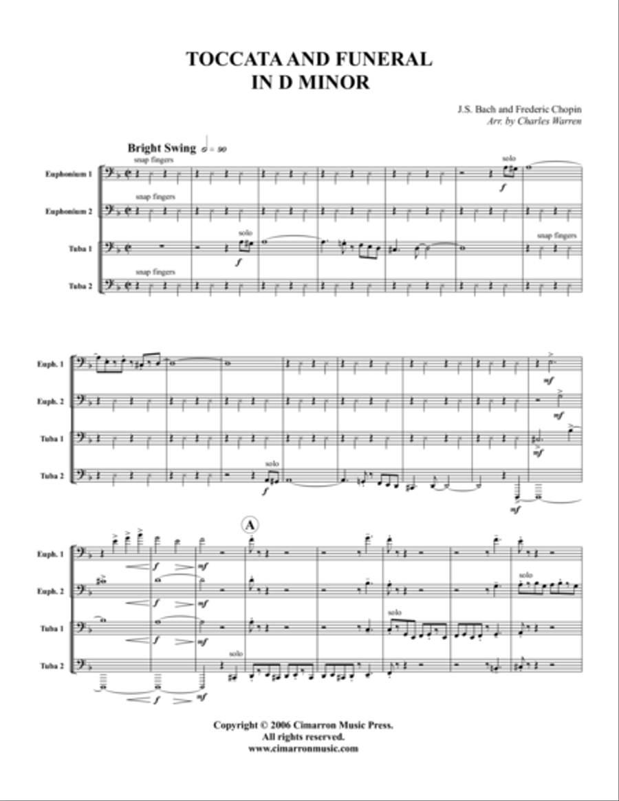 Toccata and Funeral in D Minor EETT scores gallery preview page 1
