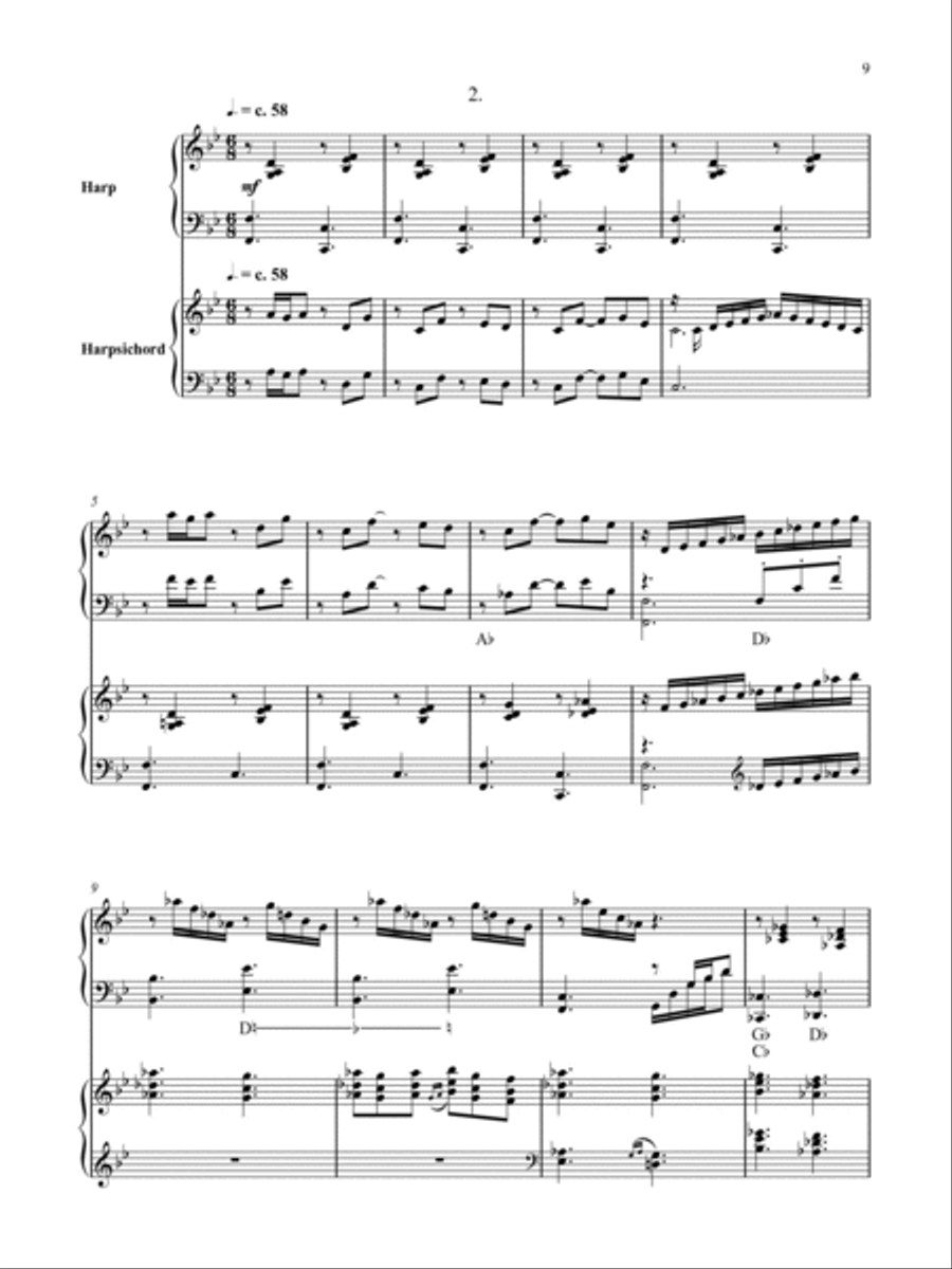 Plucked for Harp and Harpsichord Harp scores gallery preview page 3