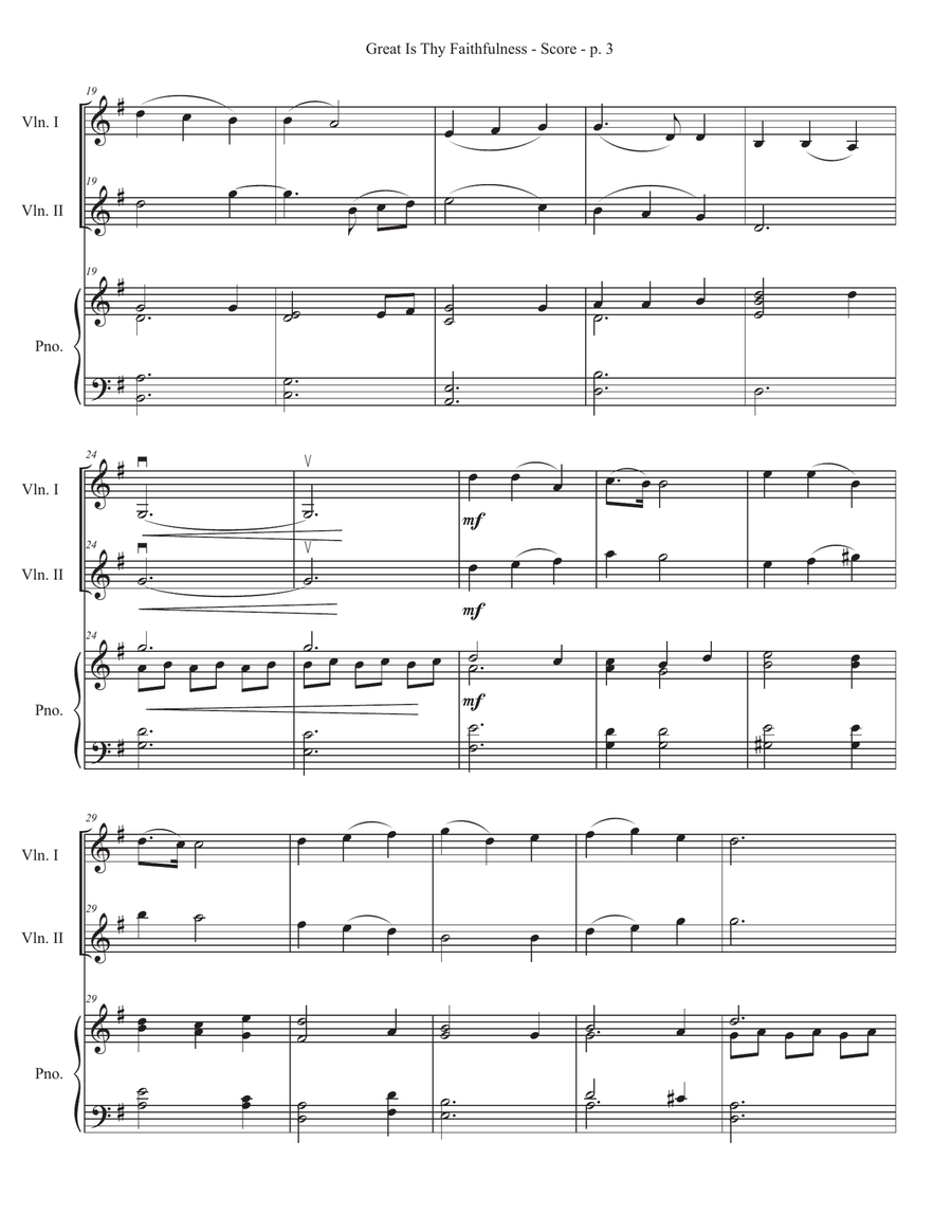 Great Is Thy Faithfulness - Violin Duet String Duet scores gallery preview page 3