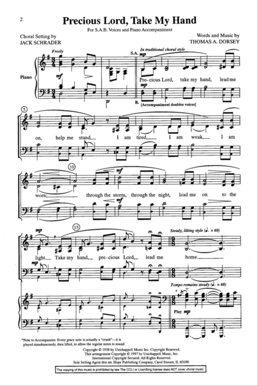 Precious Lord, Take My Hand 4-Part scores gallery preview page 2