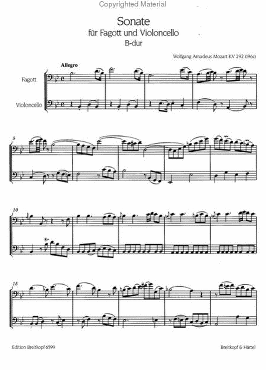 Sonata in B flat major K. 292 (196c)
