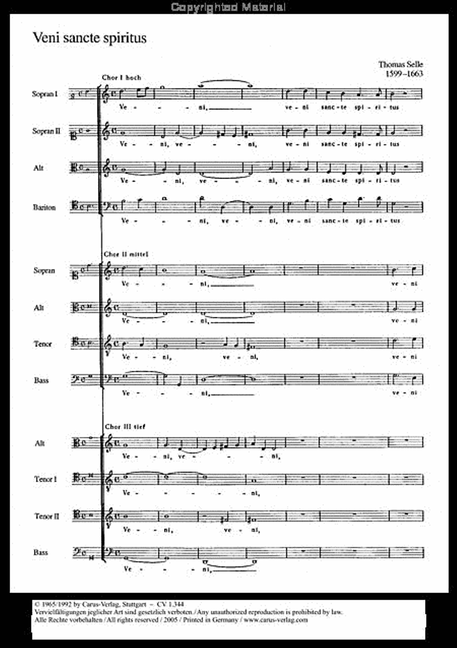 Veni Sancte Spiritus (Come now, holy Spirit) 4-Part scores gallery preview page 2