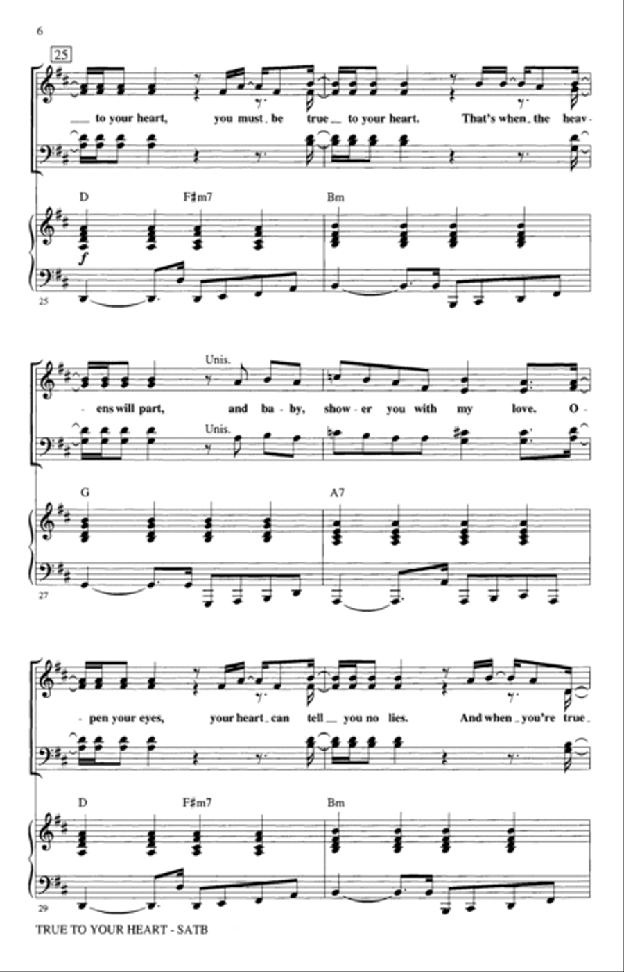 True To Your Heart (from Mulan) (arr. Ed Lojeski) 4-Part scores gallery preview page 5