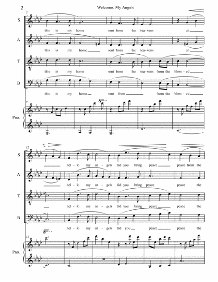 Welcome, My Angels (SATB) 4-Part scores gallery preview page 4