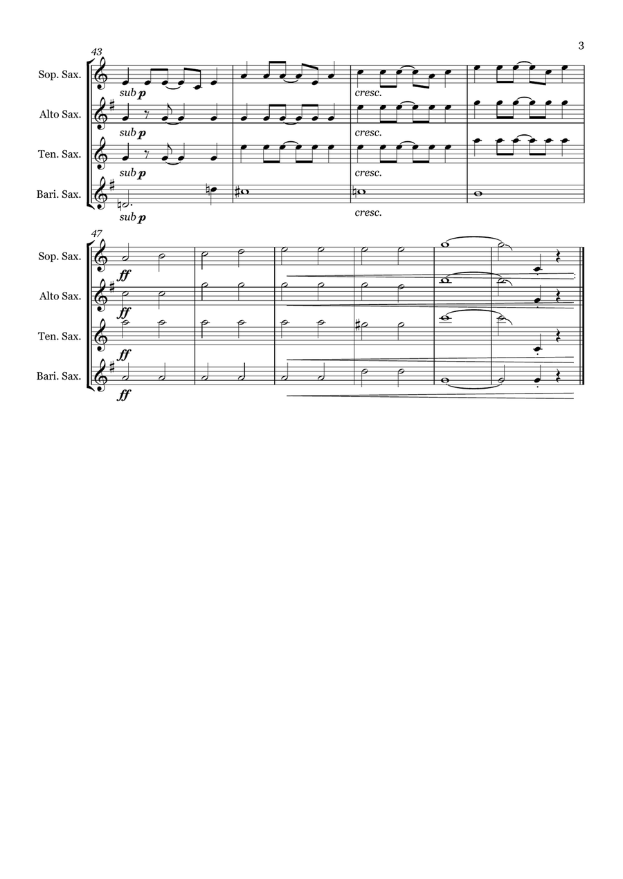 The Muppet Show Theme Saxophone Quartet scores gallery preview page 3