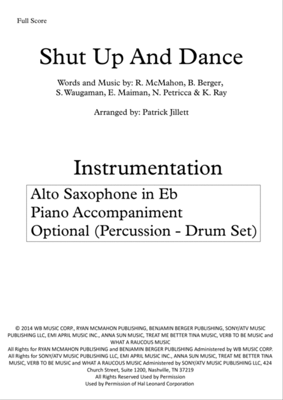 Shut Up And Dance Small Ensemble scores gallery preview page 2