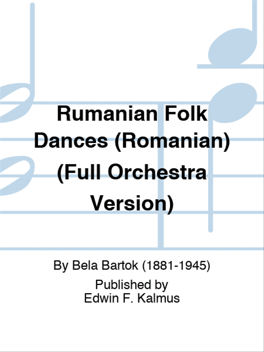 Rumanian Folk Dances (Romanian) (Full Orchestra Version) Full Orchestra scores gallery preview page 1