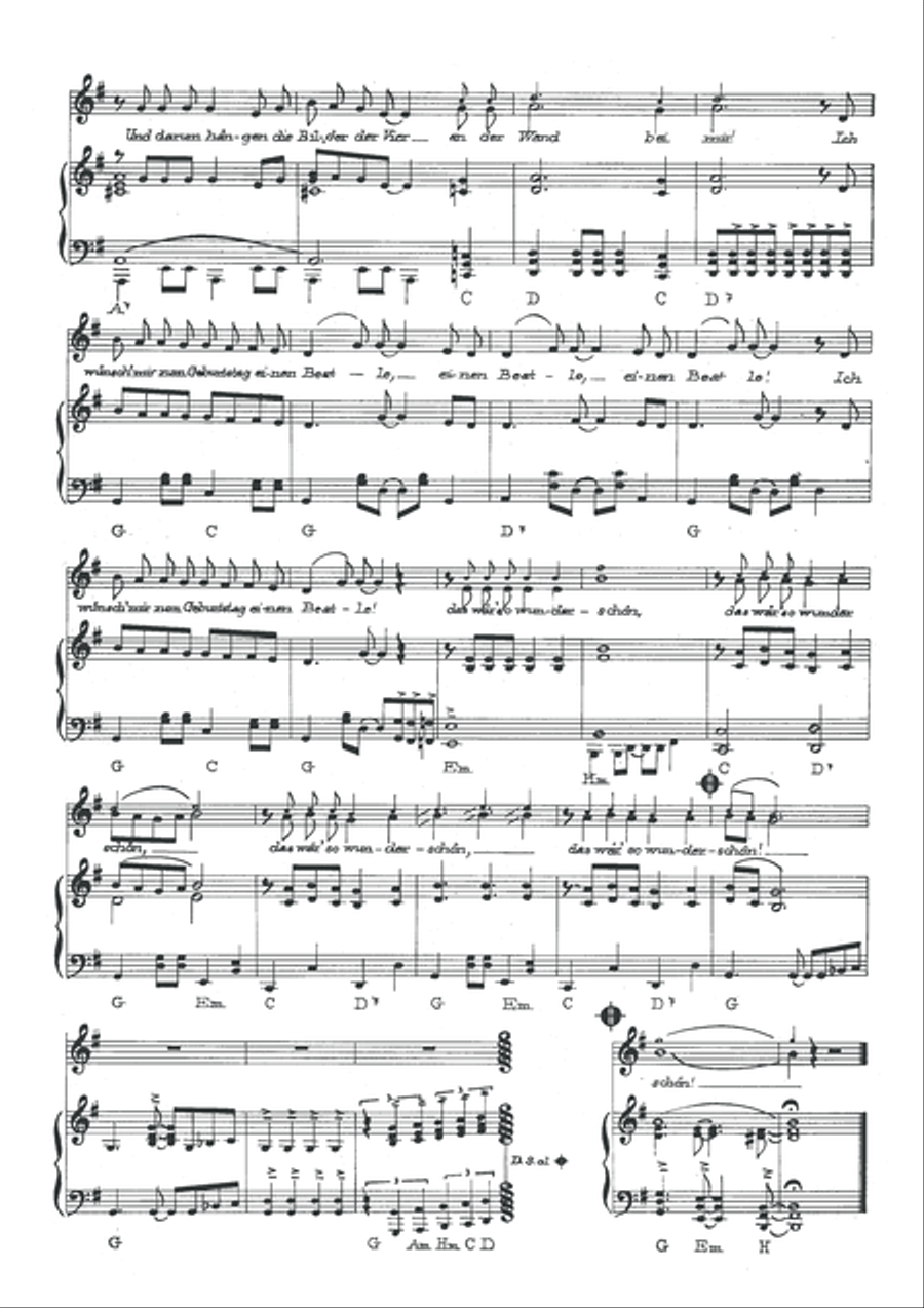 Ich wunsch mir zum Geburtstag einen Beatle Piano, Vocal scores gallery preview page 4