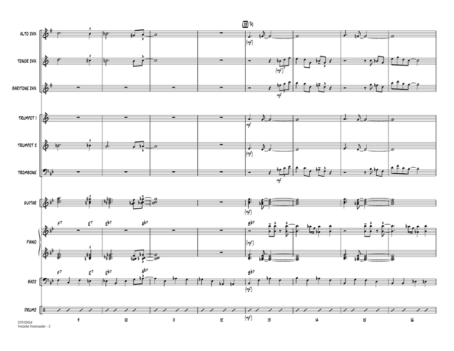 Freddie Freeloader - Full Score Jazz Ensemble scores gallery preview page 3