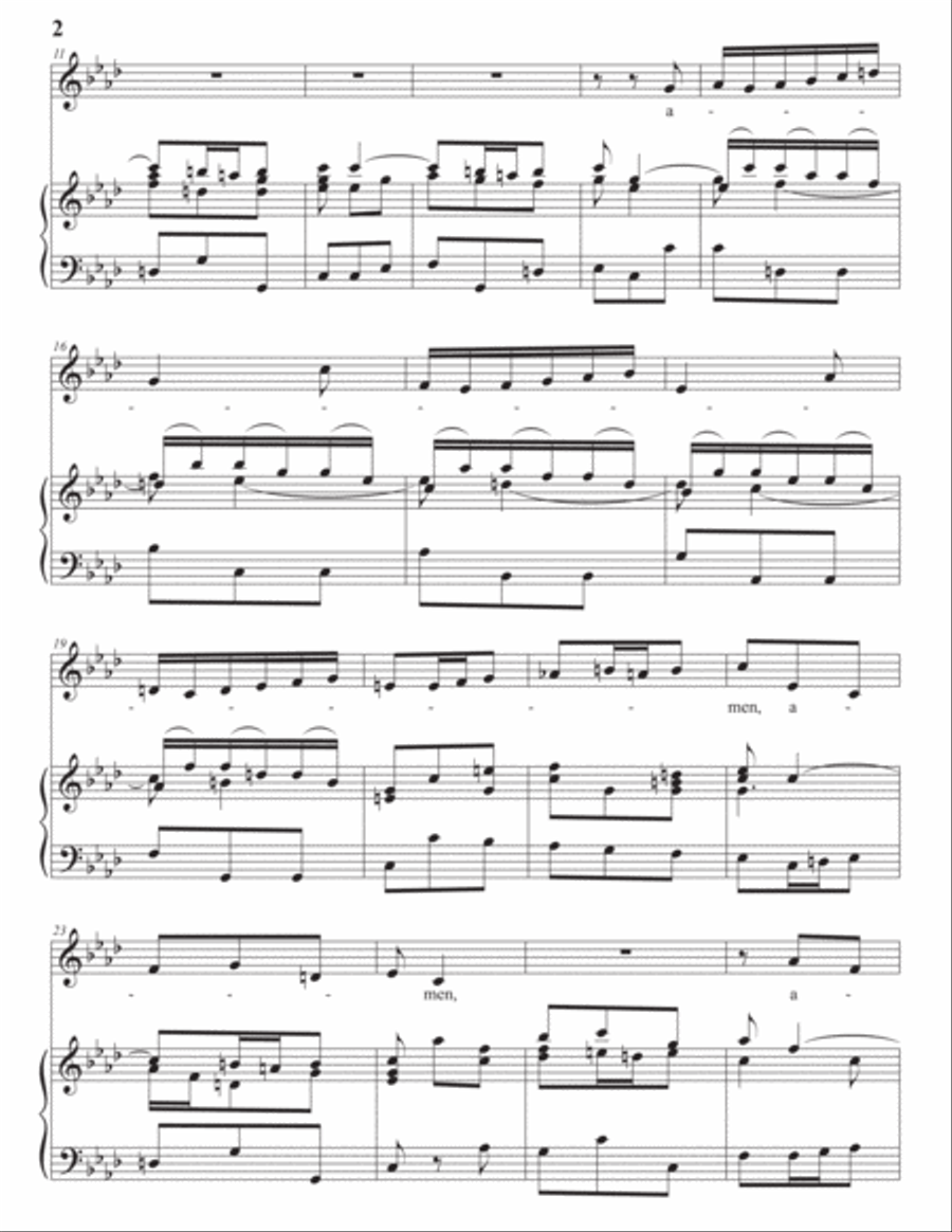 VIVALDI: Amen, RV 621 (transposed to F minor) Voice scores gallery preview page 3