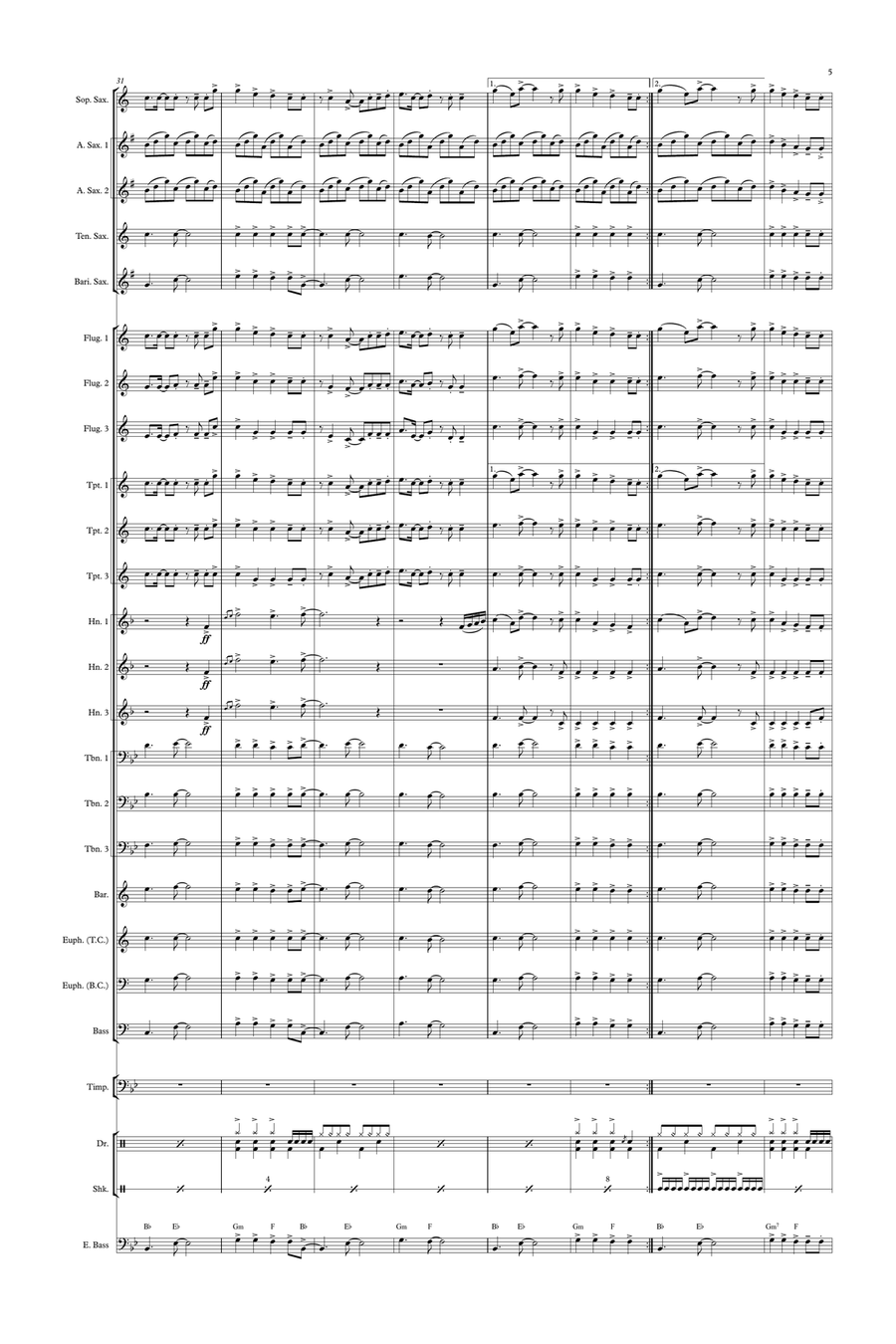 Shut Up And Dance Concert Band scores gallery preview page 6