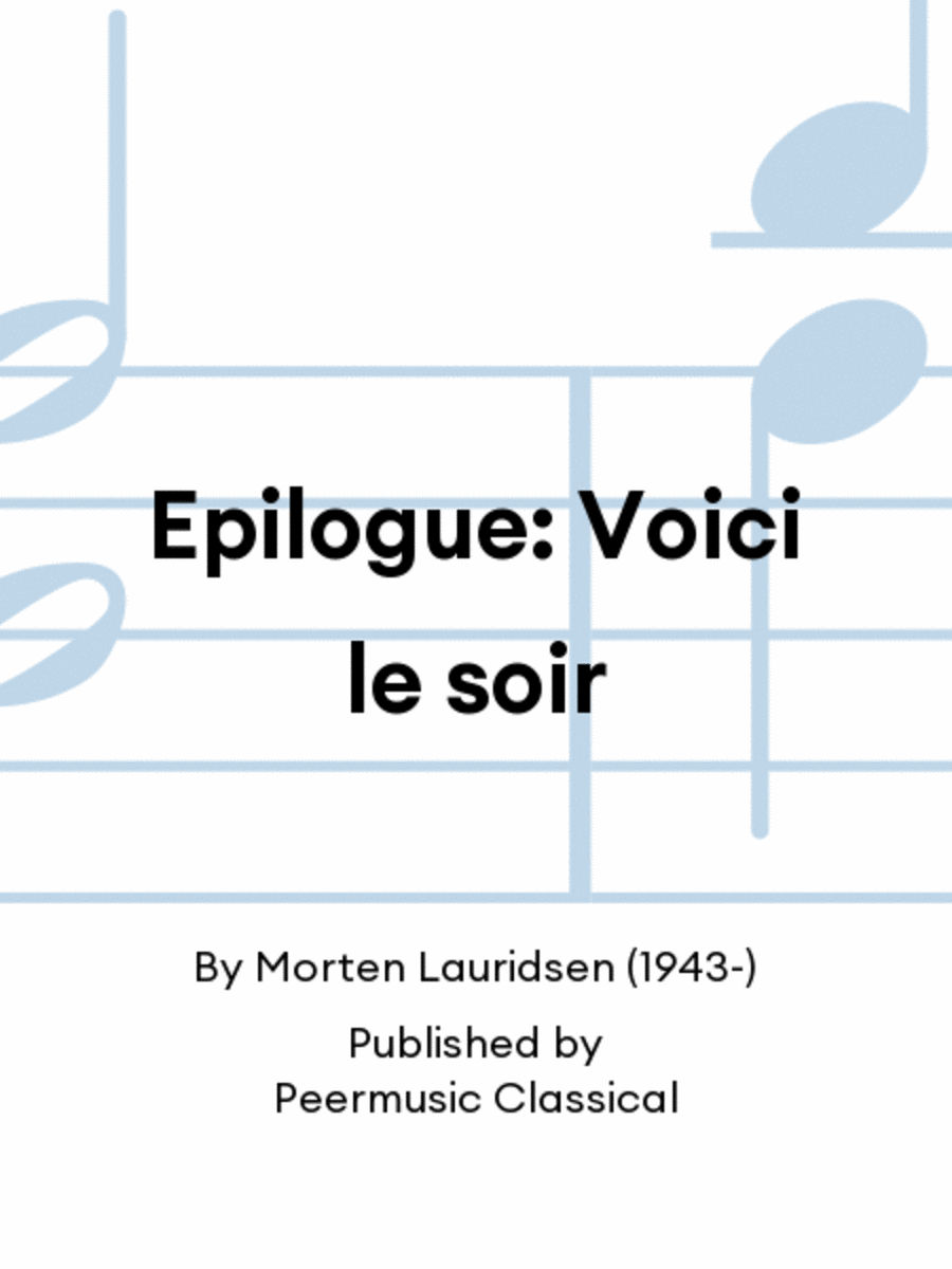 Epilogue: Voici le soir Epilogue: Voici le soir 4-Part scores gallery preview page 1
